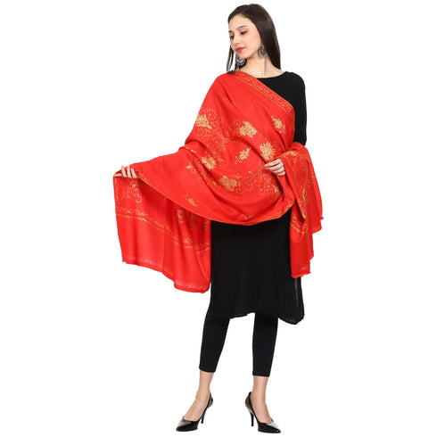 Women's Hand Embroidered Wool Shawl